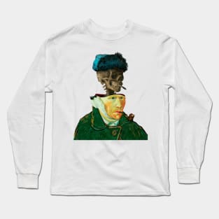 Surreal Van Gogh portrait wit Skeleton Long Sleeve T-Shirt